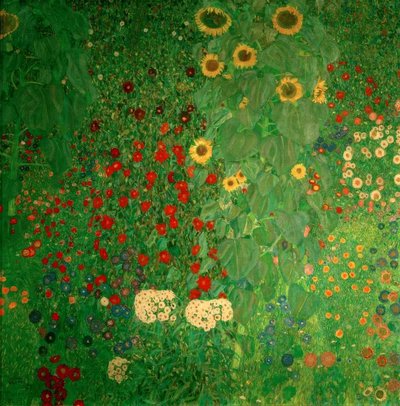 Jardim da fazenda com girassóis de Gustav Klimt